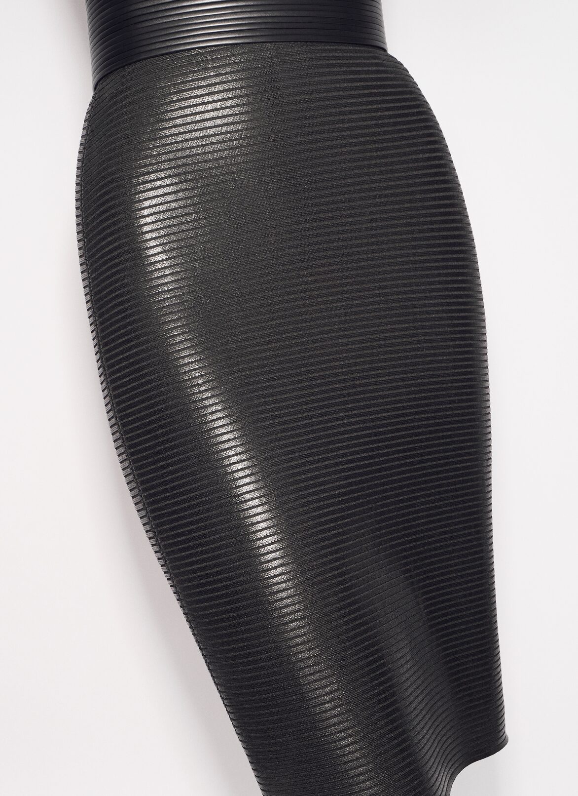 Coated pencil skirt ALAÏA BLACK COATED PENCIL SKIRT